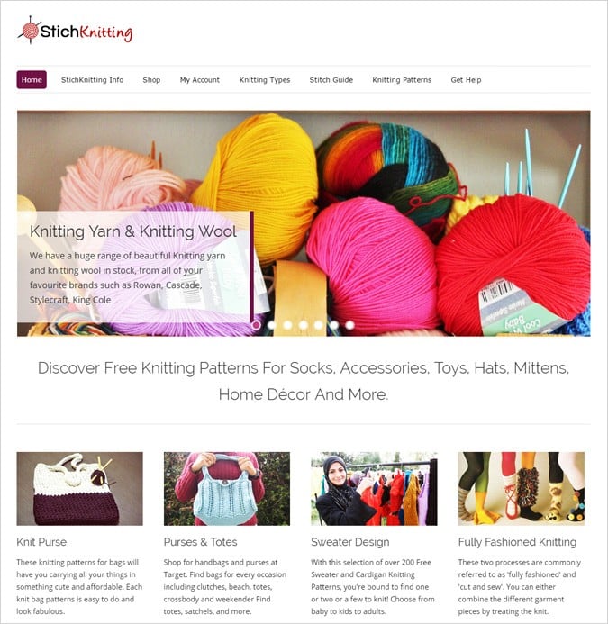 Knitting WordPress Theme