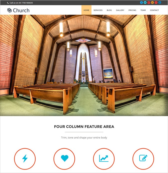 onepage theme Content- CHURCH