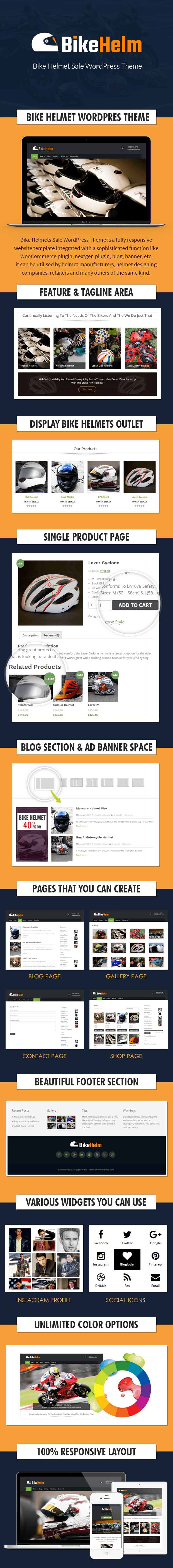 Bike Helmets Sale WordPress Theme Sales
