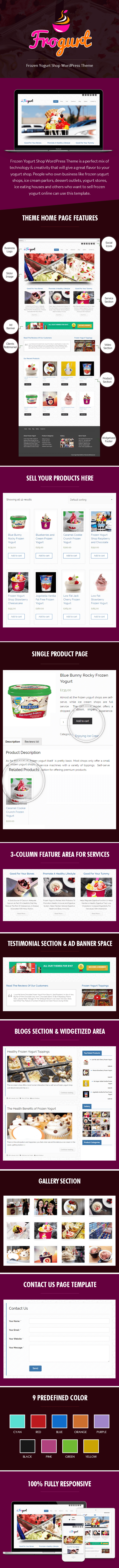 Frozen Yogurt Shop WordPress Theme