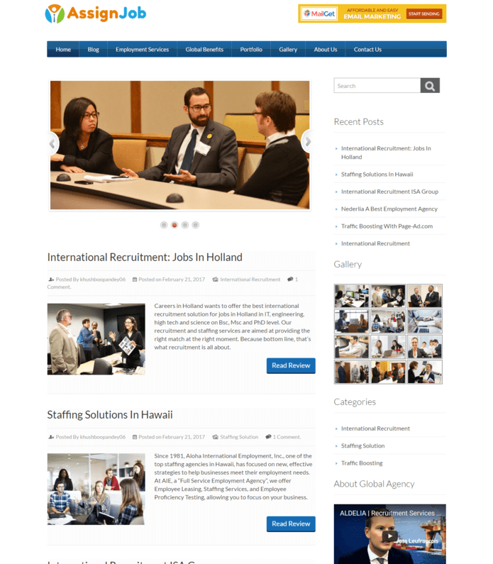 Global Employment Agency WordPress Theme