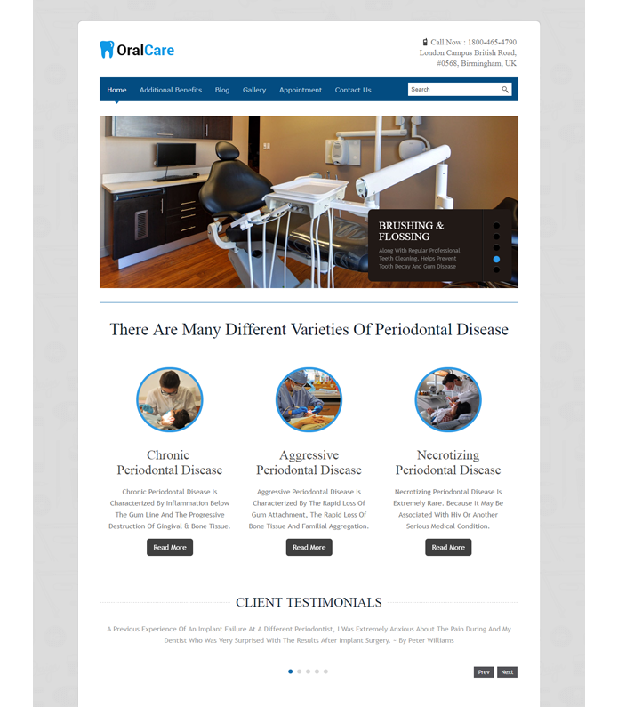 Oral Care WordPress Theme