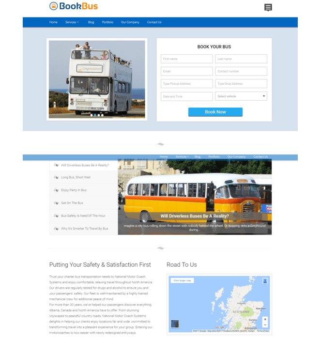 Tour Bus Booking WordPress Theme