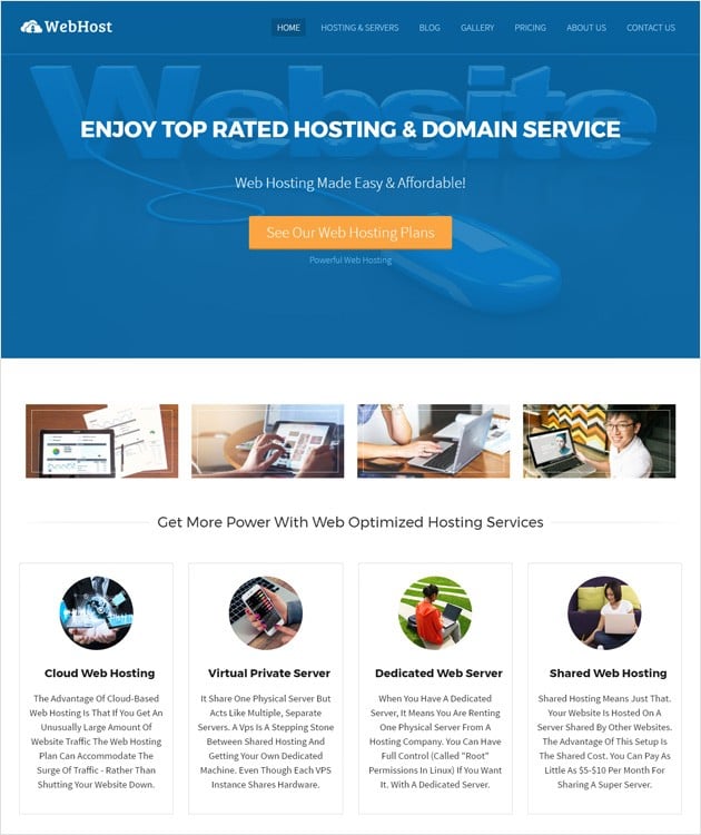 Webhost Wp Theme