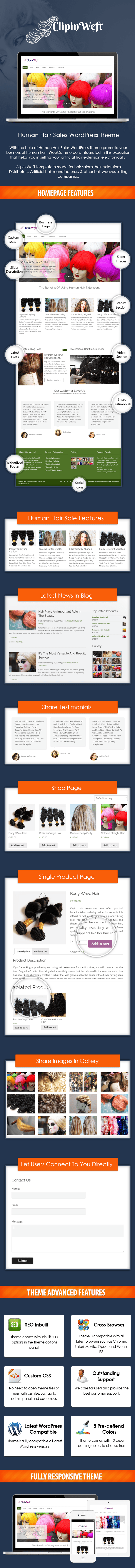 Human Hair Sales WordPress Theme