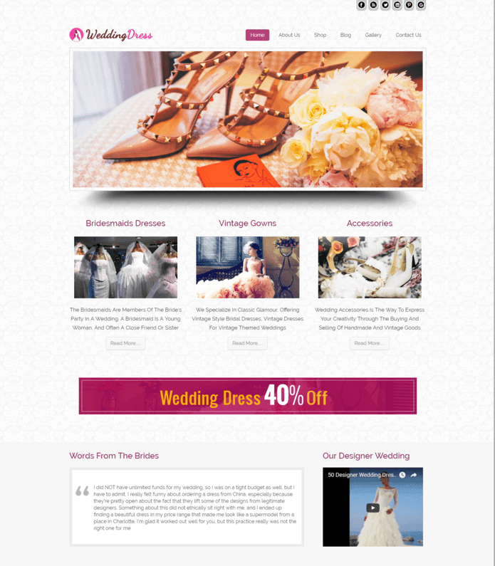 Bridal Shop WordPress Theme