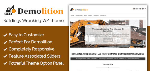 demolition buildings wrecking wordpress theme inkthemes