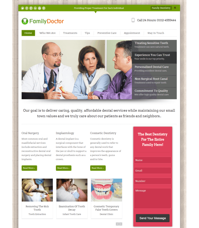 Family Dentistry WordPress Theme