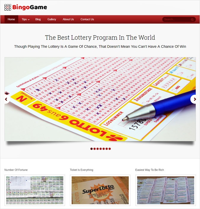 Lottery Program WordPress Theme