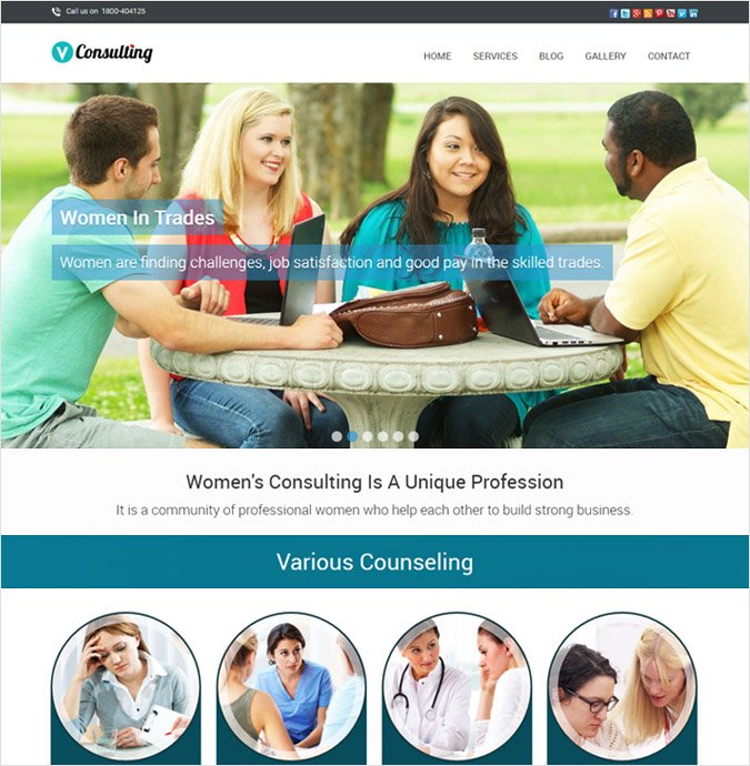 VConsulting Women's WP theme