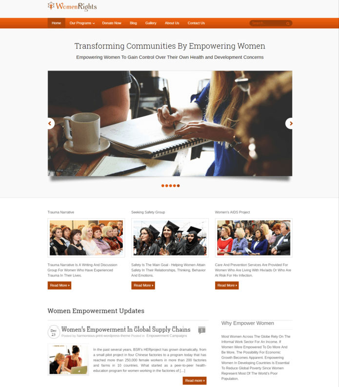 Women Empowerment Program WordPress Theme