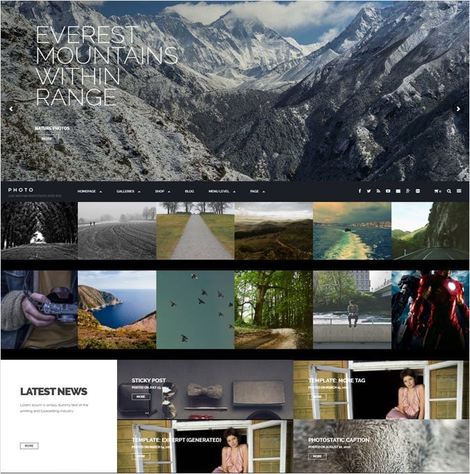 Photo Artist Portfolio WordPress Themes