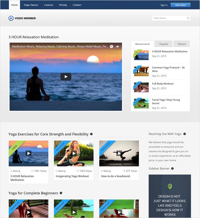 VideoMember WP theme