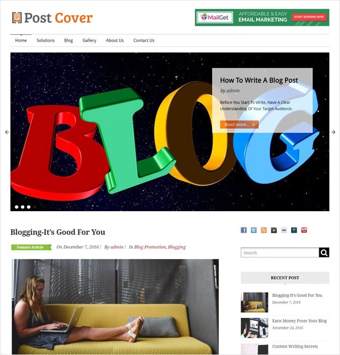 Blog Installation WordPress Theme