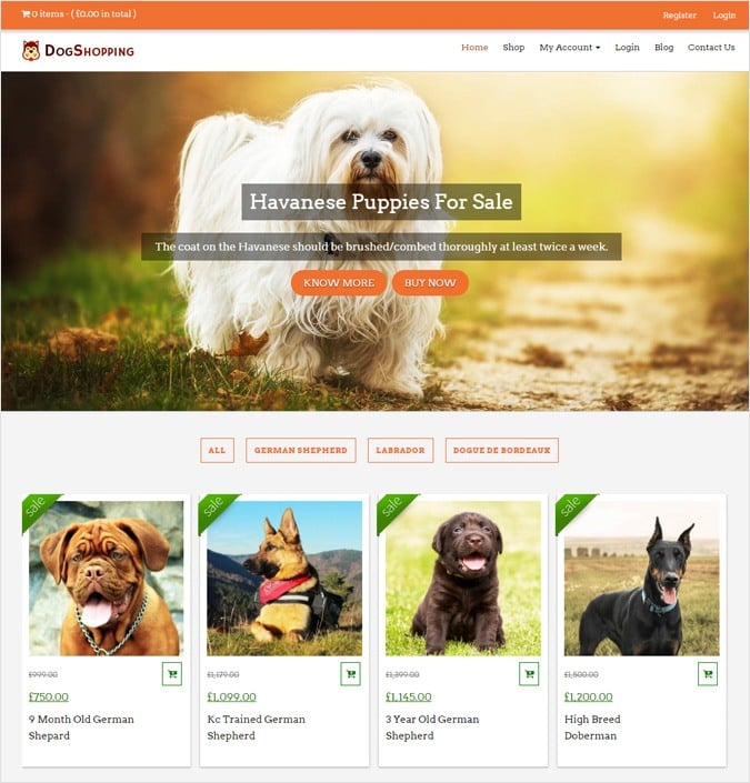 Dog Shop WordPress Theme