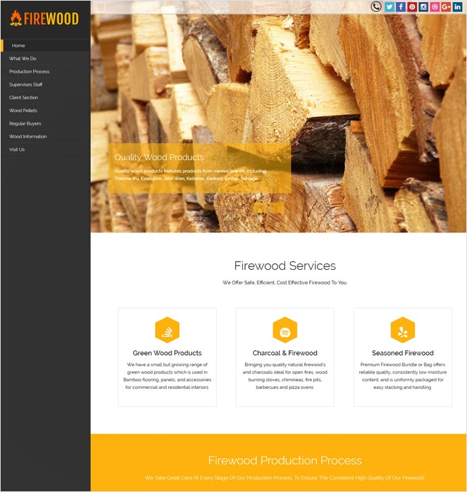 Firewood Production WordPress Theme