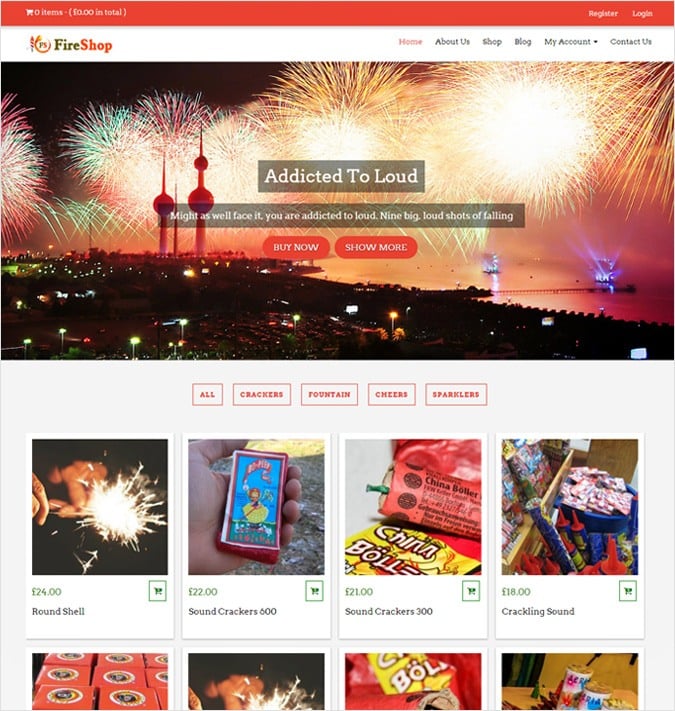 Fireworks Sales WordPress Theme