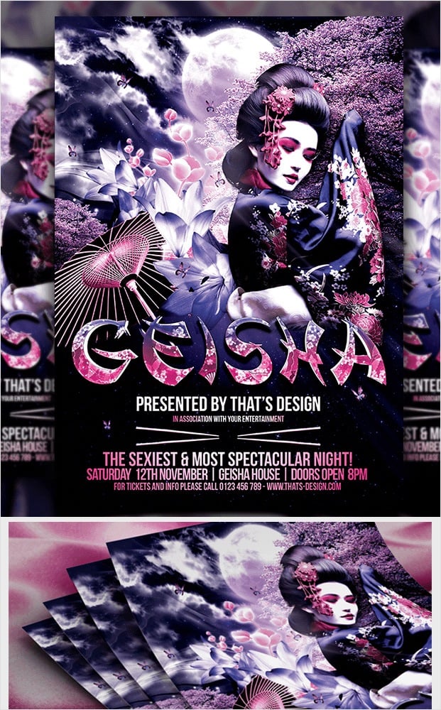 Geisha Party Flyer Template