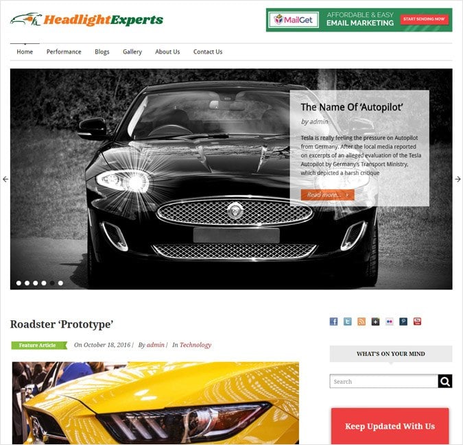 HeadlightExperts WP theme