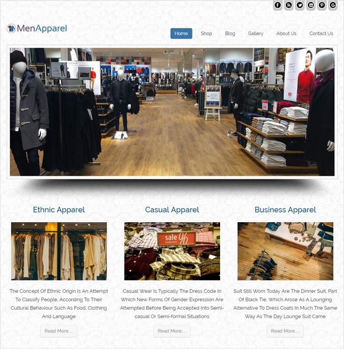 Male Wears Store WordPress Theme