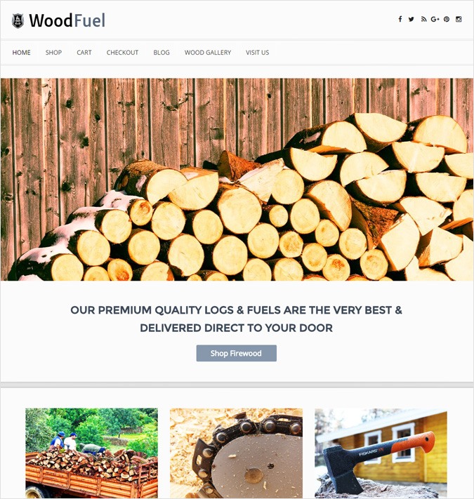 Online Firewood Sales WordPress Theme