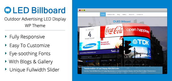 led billboard outdoor advertising led display wordpress theme