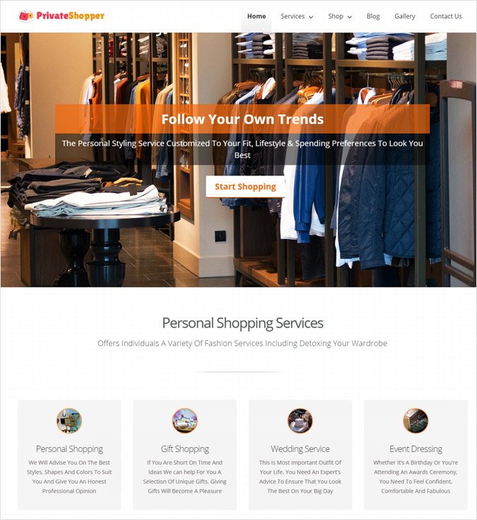 PrivateShopper wp theme