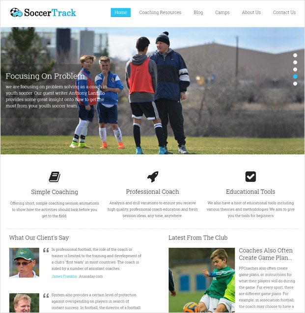 SoccerTrack WP theme