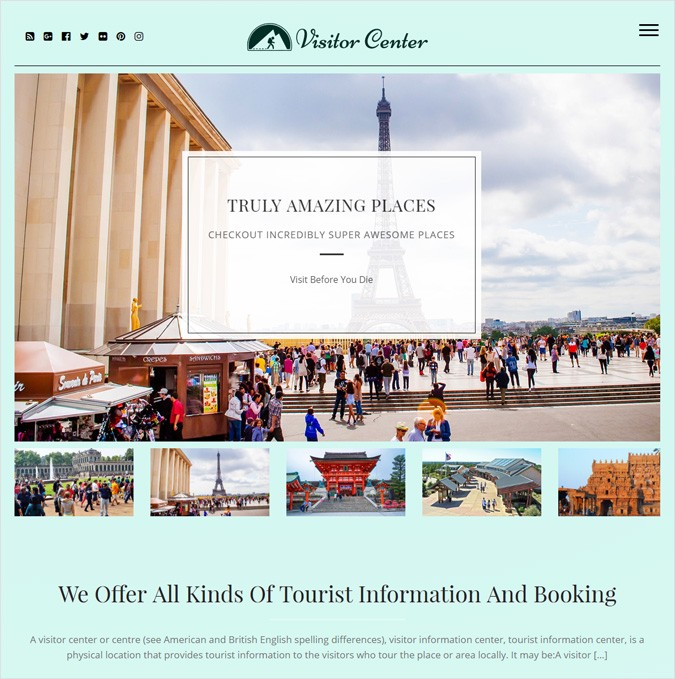 Tourist Center WordPress Theme