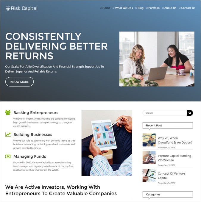 Venture Capital Firm WordPress Theme