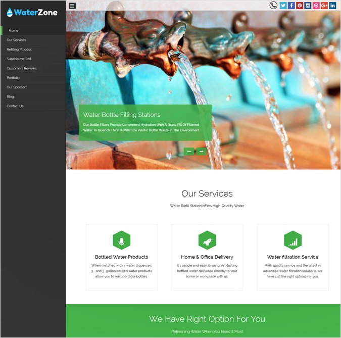 Water Refill Station WordPress Theme