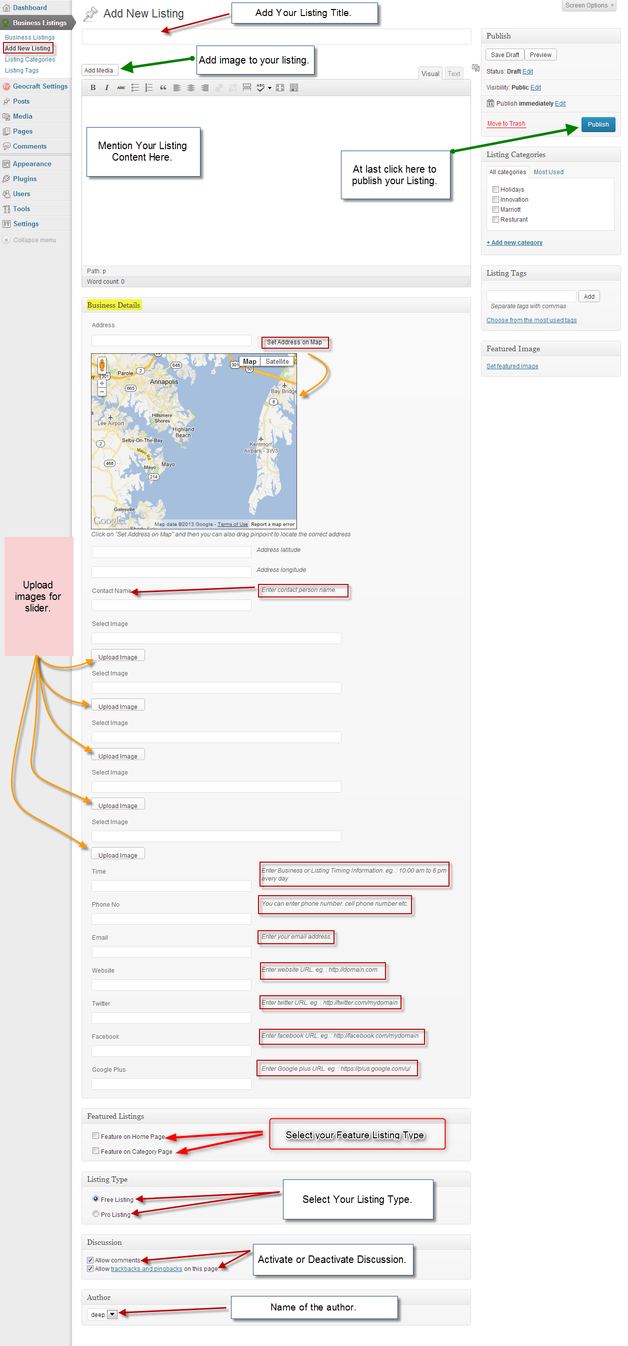 Creating Listing From Backend