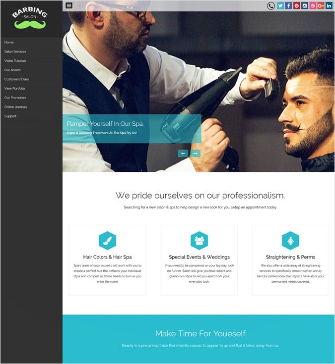 Barbing Salon WP theme