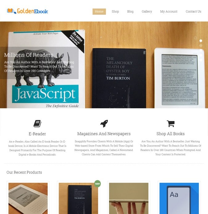 Golden Ebook WP theme