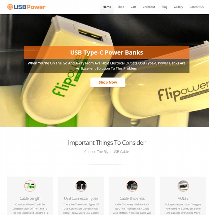 USB power WP theme