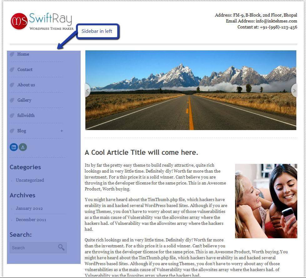 SwiftRay WordPress Theme Documentation