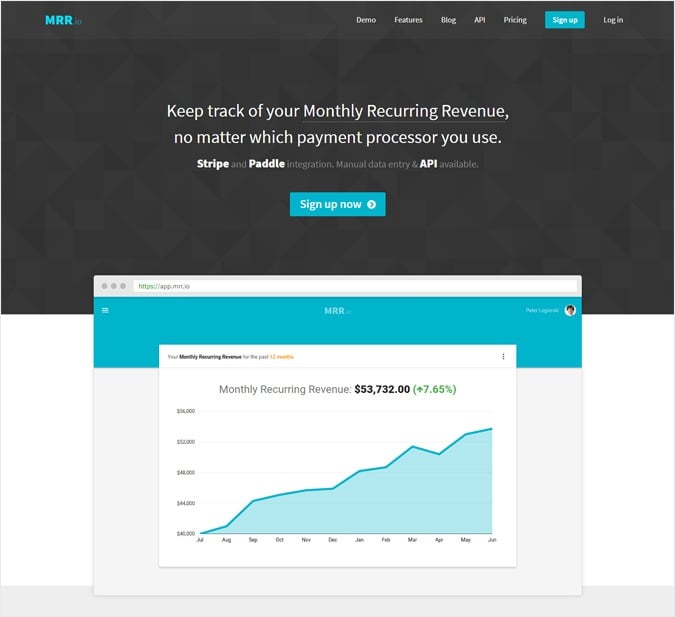 MRR.io - Best Payment Metrics Software - Analytics For PayPal Or Stripe