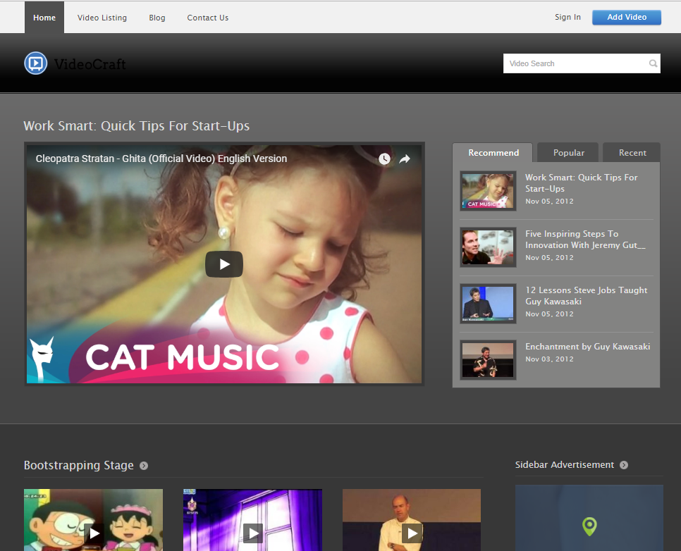 Final Homepage - VideoCraft WordPress Theme