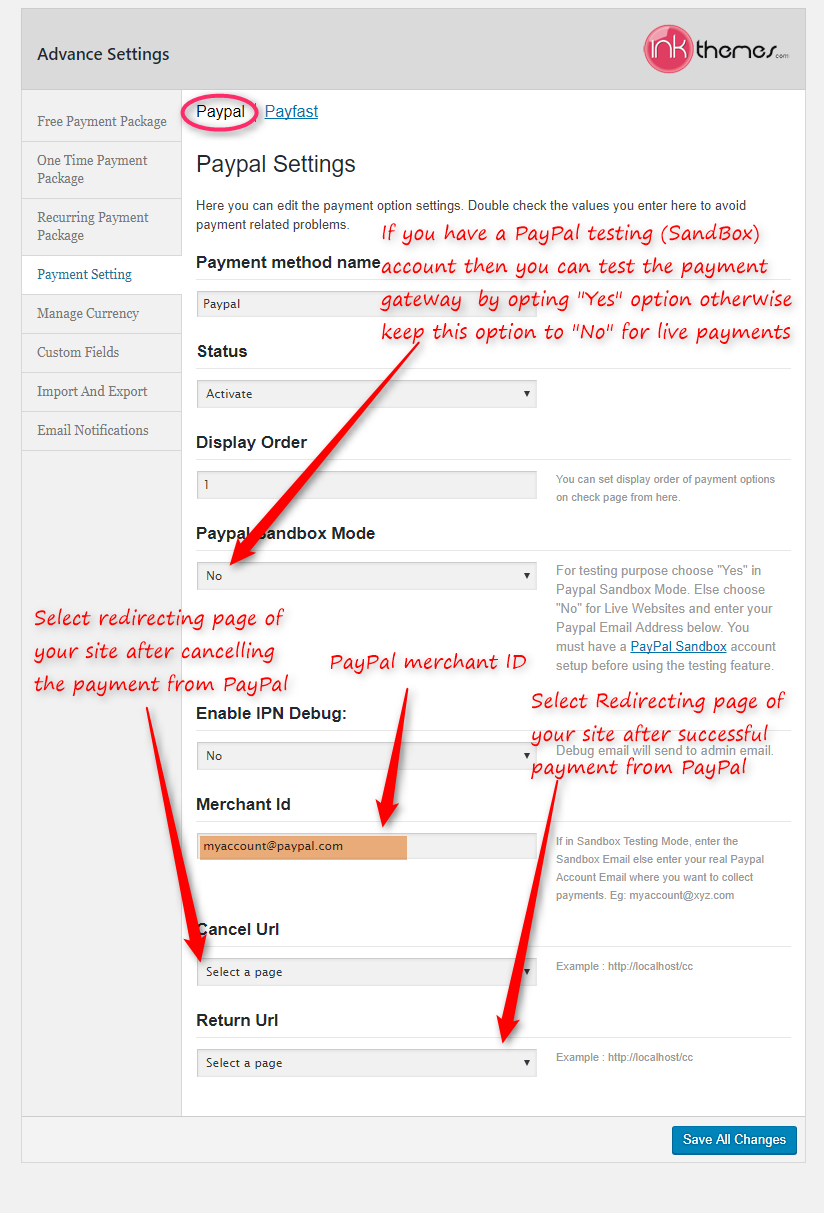 How to set up PayPal Payment Gateway