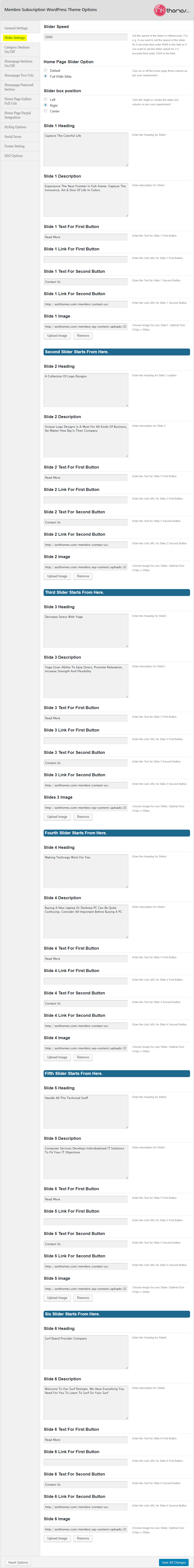 Membro_Theme Options_Slider Settings