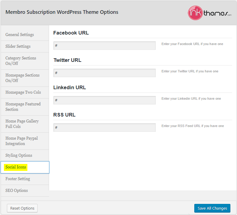 Membro_Theme Options_Social Icons