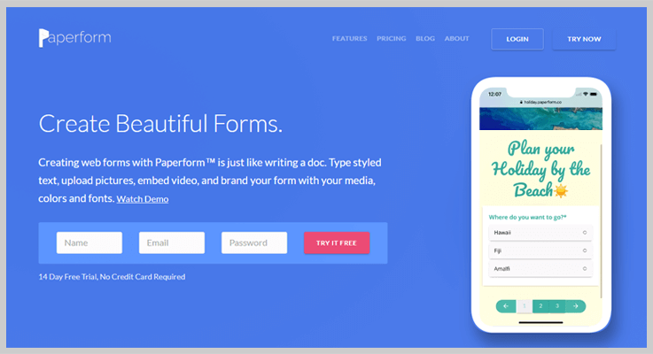 Paperform Web Form Builder