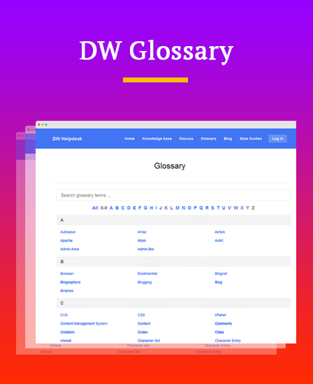 DW Glossary - WordPress Plugin