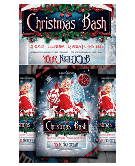 Christmas Flyer Template PSD- Christmas Bash | InkThemes