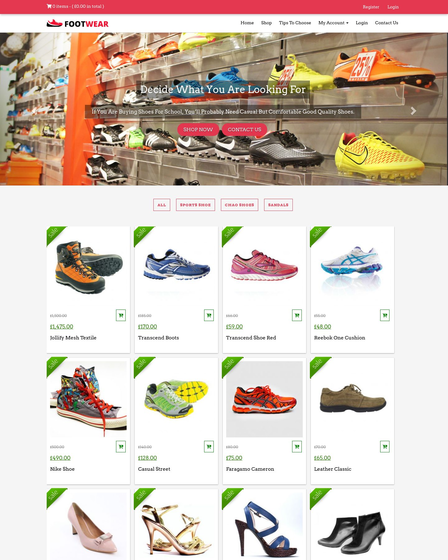 WordPress Theme For Online Shoe Store 