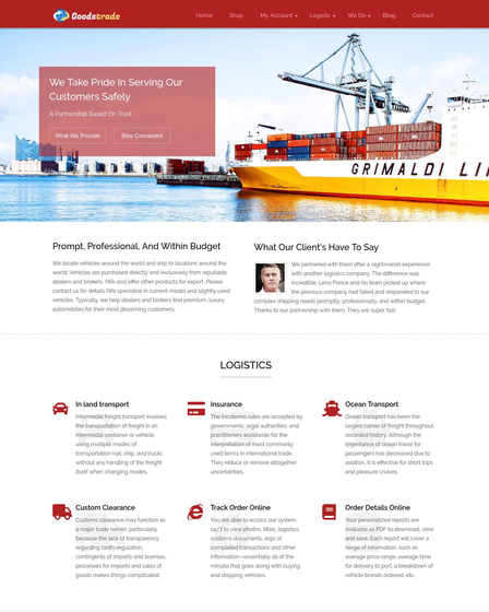 Import Export Business Ecommerce Wordpress Theme Inkthemes