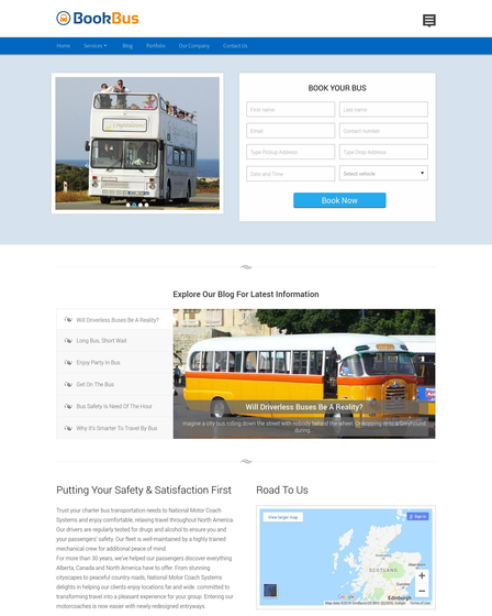 bus travel website templates