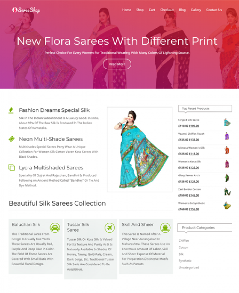 4 Saree Shop Website Templates For WordPress InkThemes 4 Saree Shop Website Templates For WordPress InkThemes