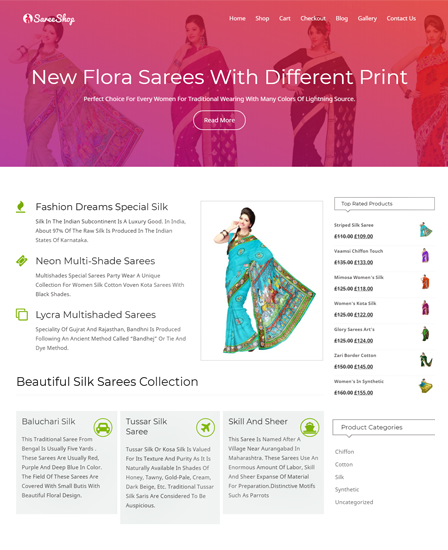 Sareeshop Saree Sales Wordpress Theme Template Inkthemes