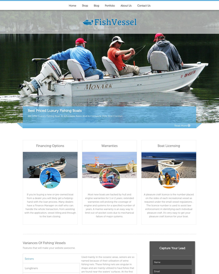 Fishing Boat Sale WordPress Theme & Template